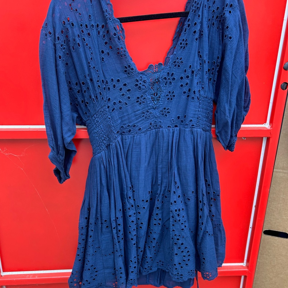 Blue Eyelet Dress
